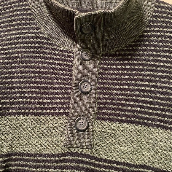 Rover& Lakes Comfort Sweater Mens Size XL Pull Over Buttons Green-Black - Picture 3 of 10